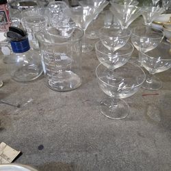 Glass bowls and cups