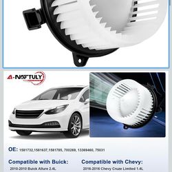 AC Blower Motor Fan Fits for 2010-2016 Chevrolet Cruze, 2013-2015 Chevy Malibu, 2010-2016 Buick LaCrosse/Regal/Allure/Cadillac SRX, 2010-2011 Saab 9-5