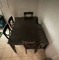 Dining set with 4 chairs and 1 bench