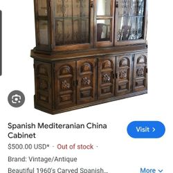 Spanish Mediterranean China Hutch 