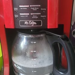 Mr. Coffee 12 Cup Programmable Coffee Maker, Rapid Brew, Red