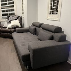Modern Adjustable Gray Sofa – Excellent Condition - $300