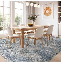 5x7 Area Rugs Living Room: Washable Abstract Large Neutral Soft Rug Stain Resistant Modern Indoor Floor Non-Slip Carpet for Bedroom Nursery Kids Playr