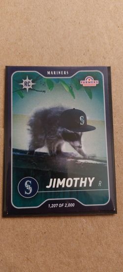 Seattle Mariners Jimothy The Raccoon Baseball Rookie Card 8/5 Mint Cond IN Hand & Rare