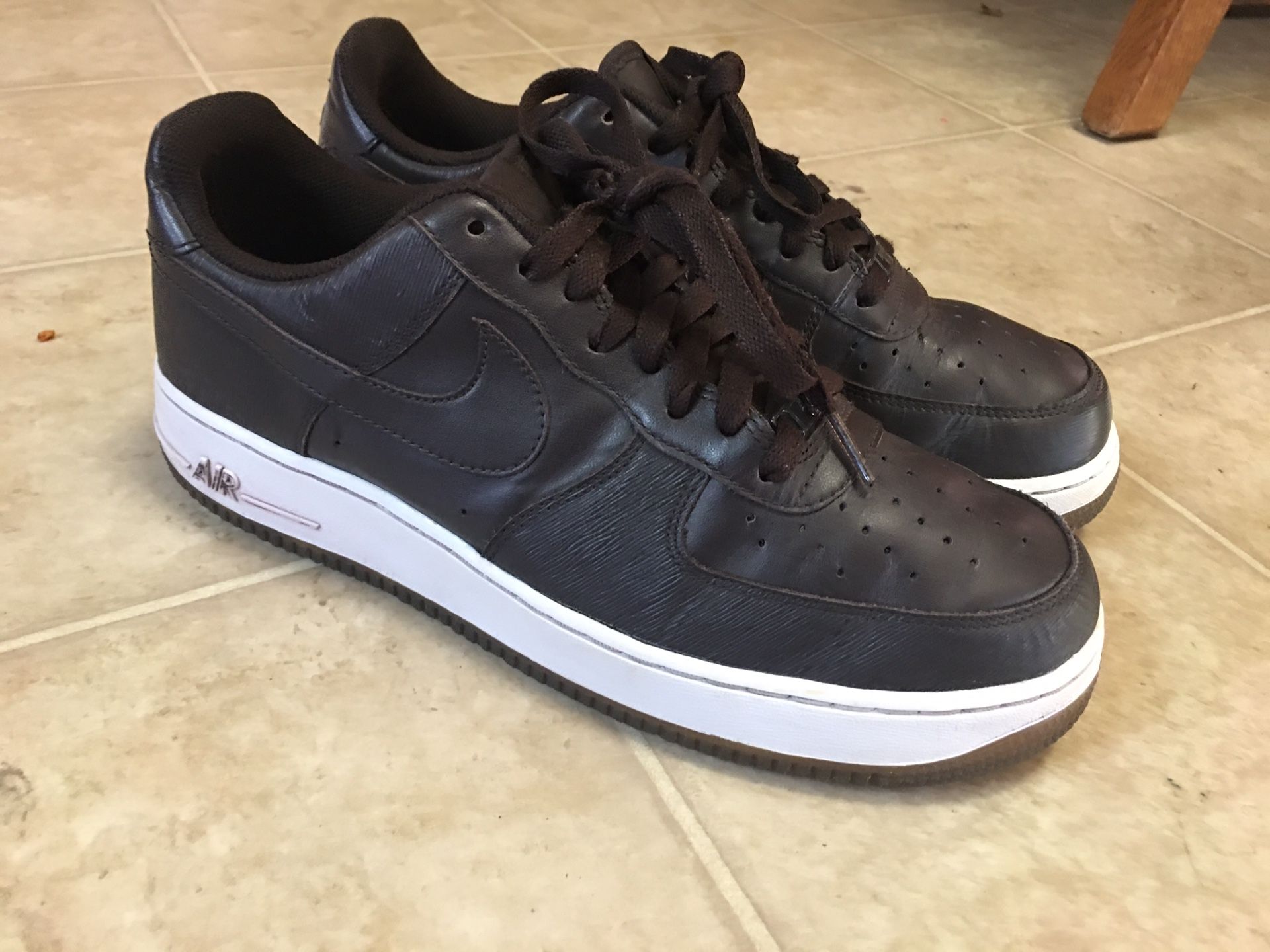 Brown Air Force 1s Size 10