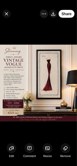 Emily Adams vintage Vogue 22 x 42