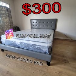 NEW  QUEEN BED FRAME AND MATTRESS 