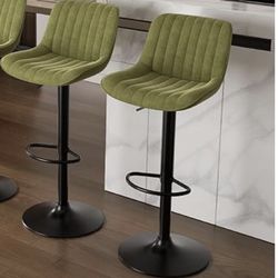 TEAL BLUE Brand New in Box Set of 2 Bar Stools Kitchen Swivel 30 inch Adjustable Height -NOT GREEN