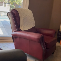 Red leather recliner
