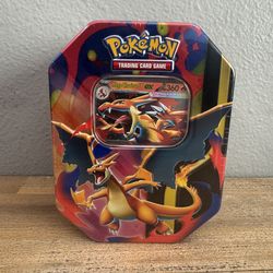 Pokemon Mega Charizard ex Factory Sealed Tin Box - Charizard Y - 4 Booster Packs