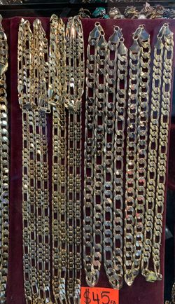 Gold Plated Chains 24”-36” Figaro and Cuban link