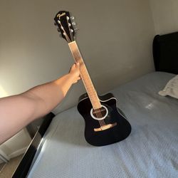  On Sale Fender FA-125CE Dreadnought Acoustic-Electric Guitar Black