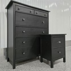 CHEST OF DRAWERS WITH NIGH STAND (ONE PIECE) ESPRESSO COLOR WITH EASY OPENING DRAWERS 