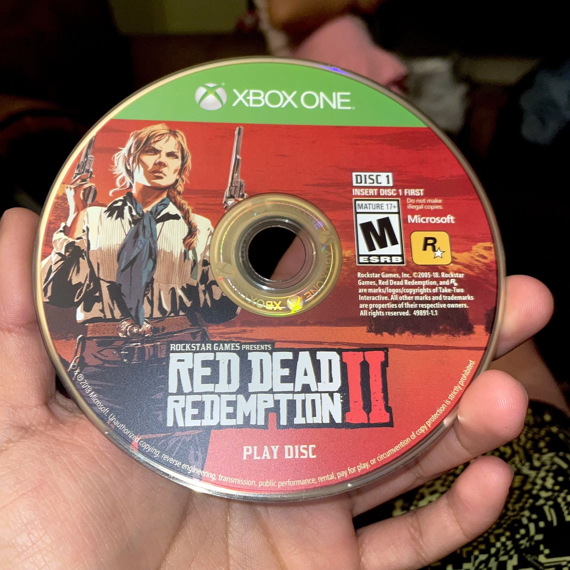 Red Dead Redemption 2 Play Disc Only