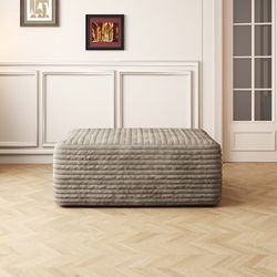 38” Carmel/ Gray ( 2 Colors)Modern Plush Corduroy Sofa Ottoman No Assembly Cozy Footrest Room [NEW]