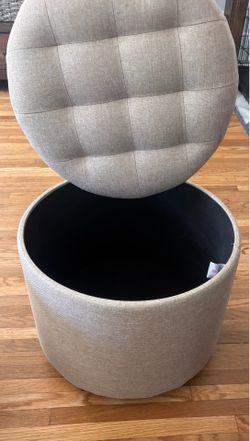 Round Storage Ottoman / Storage Stool – 18”