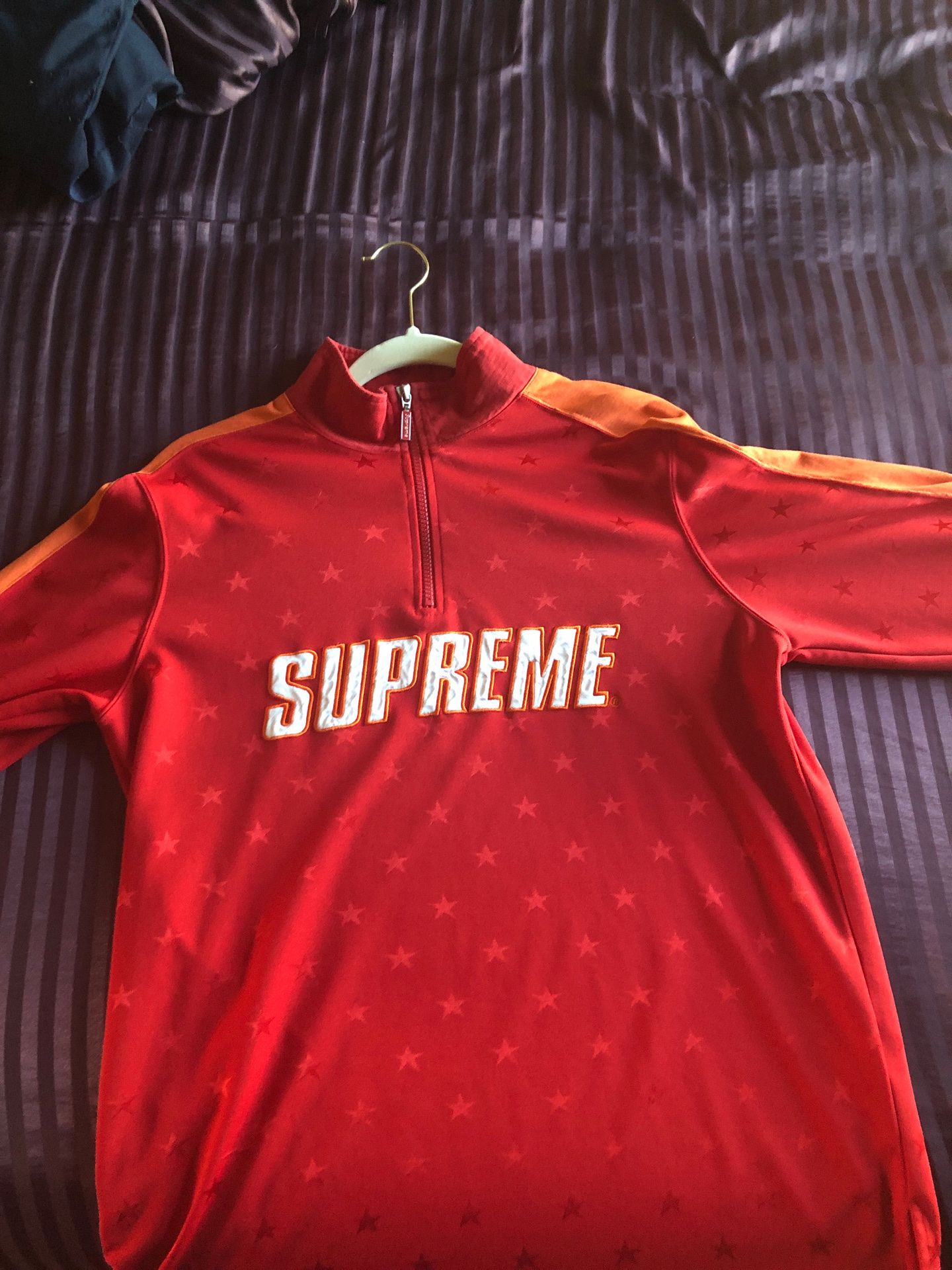 Supreme Red pull over track jacket