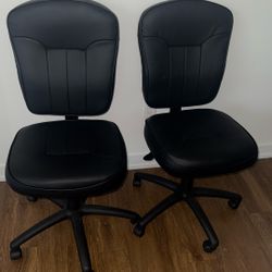 2 Leather Office Chairs 