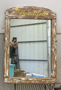 Very heavy antique mirror refinished
