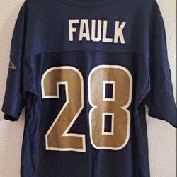 Vintage Marshall Faulk St Louis Rams Jersey Mens Medium Blue #28