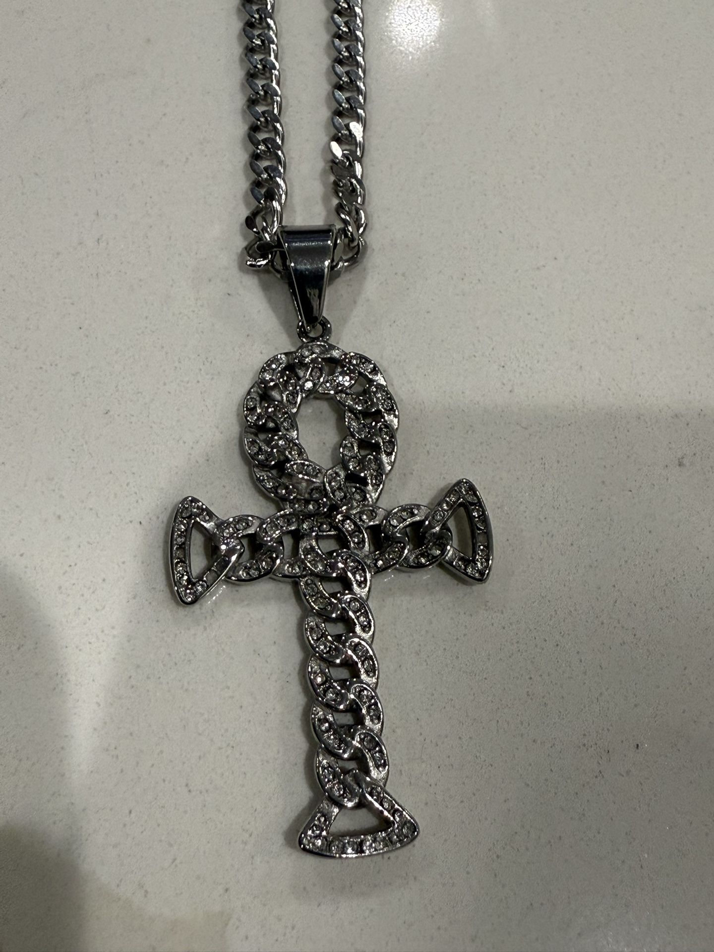 Stainless Necklace With Cross Pendant 