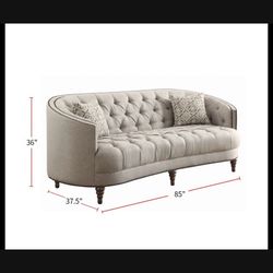 Grey Couch Sofa Gray Loveseat Tufted Grey