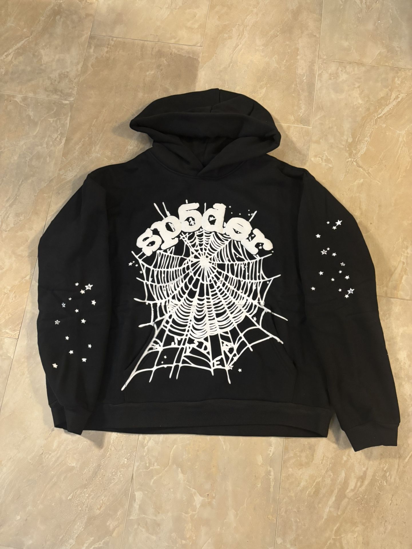 OG Sp5der Black And White Hoodie Size Medium Brand New