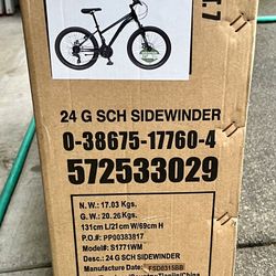 BRAND NEW-Unopened Box-Schwinn 24” Sidewinder Unisex Mountain Bike, 21 Speeds