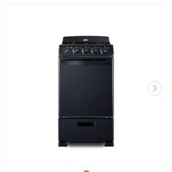 50% OFF - Summit Appliance 20" Gas Range 2.3 cu ft Black 4 Burners