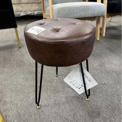 New 18” Height Brown PU Leather Stool Chair 
