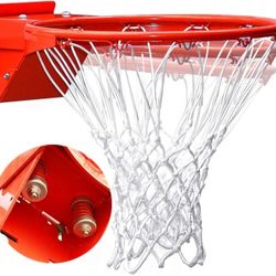 Heavy Duty Double Spring Basketball Rim Replacement with Net 