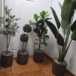 5 / indoor/outdoor  artificial  plants  with ceramic pots