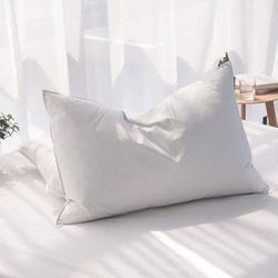 Set of TWO Goose Down Feather Bed Pillows | Standard Size | NEW STILL IN PACKAGING