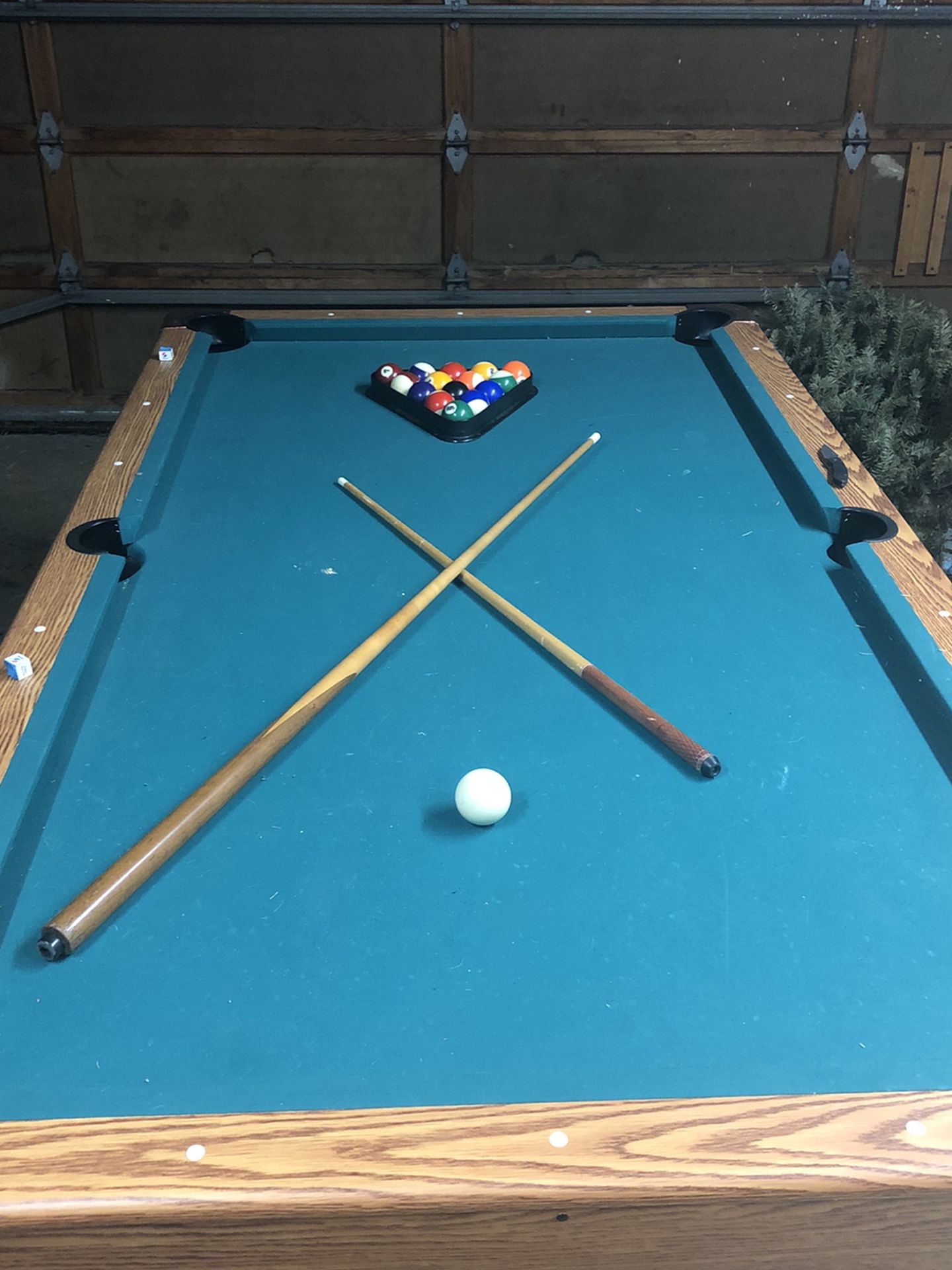 7X4 Pool Table, Two Sticks, And Balls. You Must Pick Up Yourself