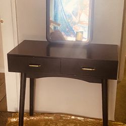 Modern Vanity w/ LED Touch Mirror – $80