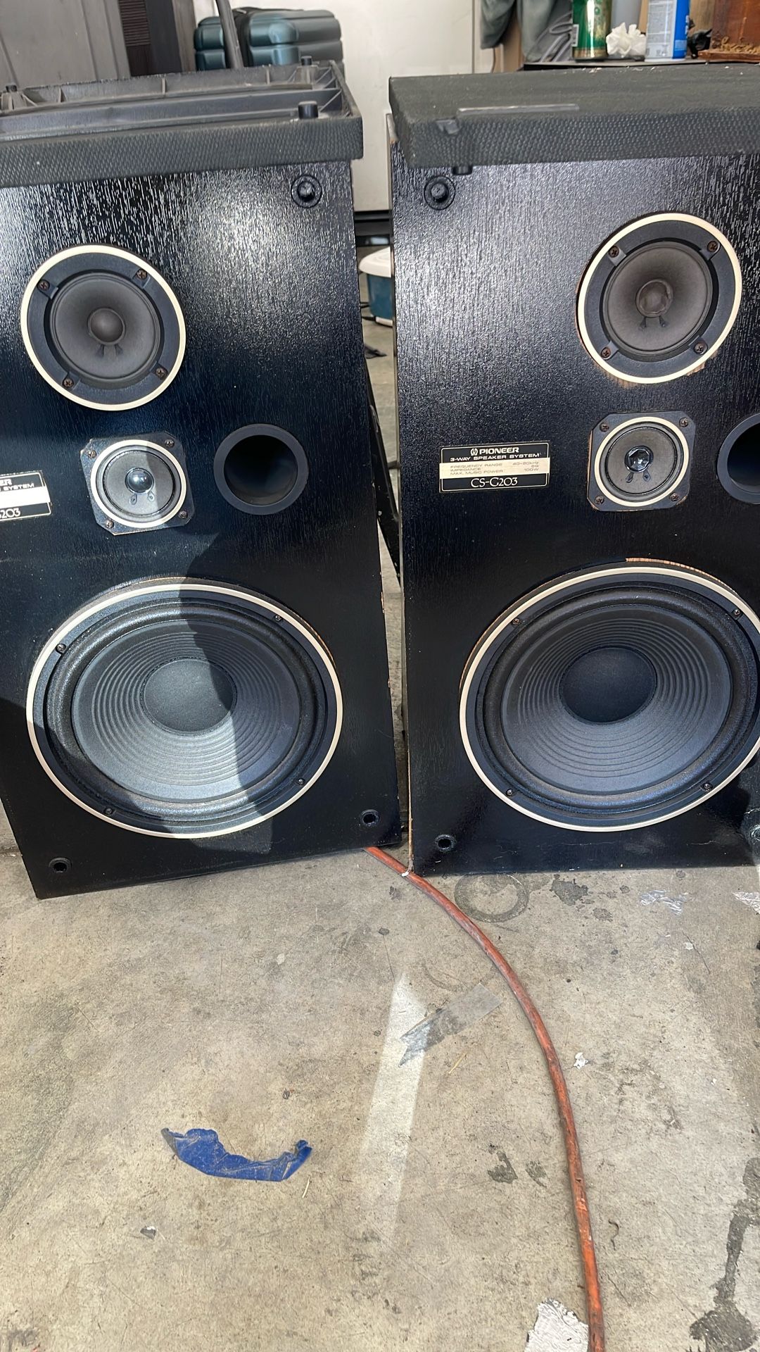 Pioneer CS-G203 3 Way Speakers And A Sherwood Receiver Also Technics 5 Disc Changer