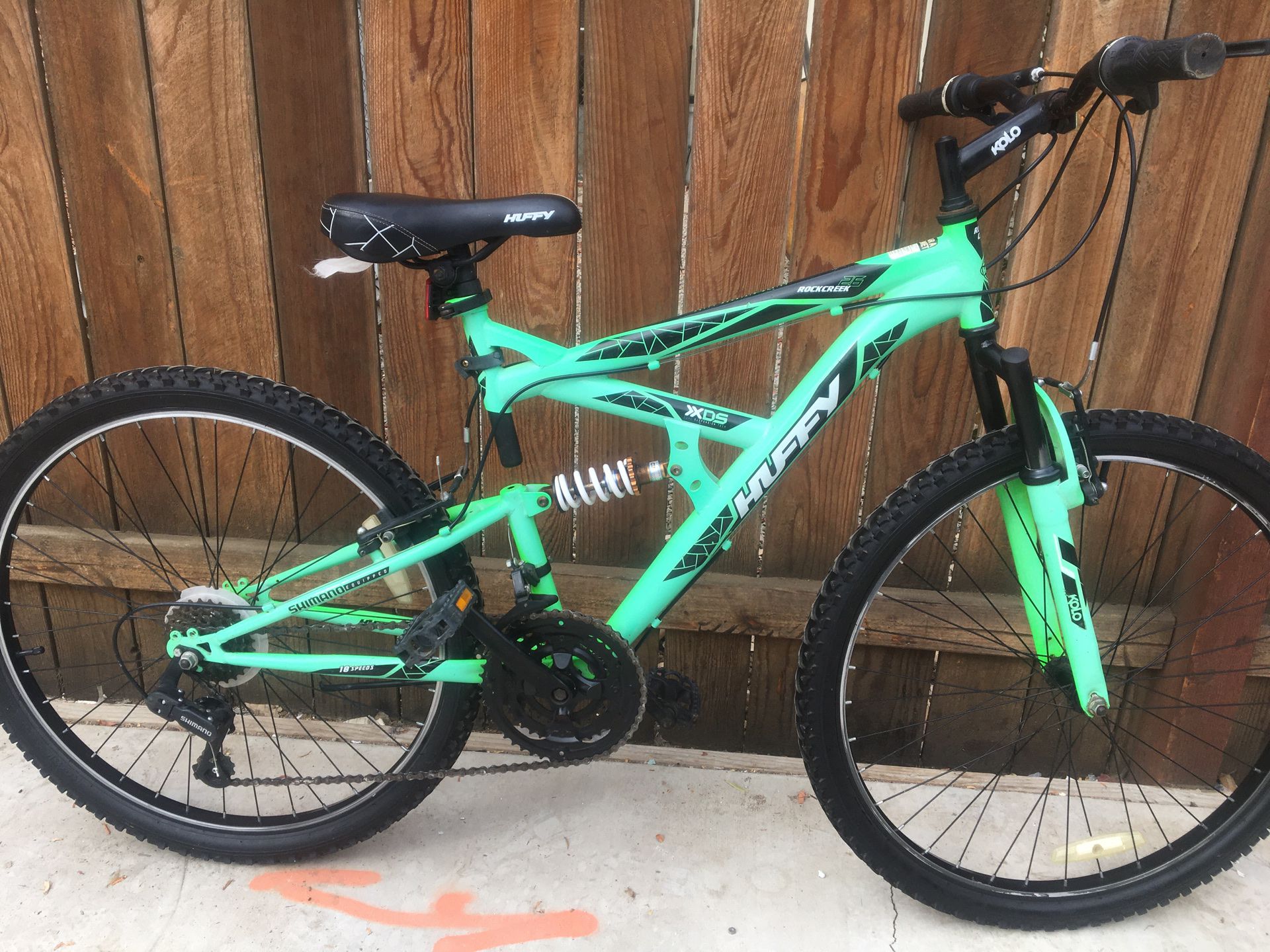 Green 26” Huffy mountain bike