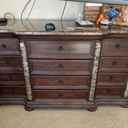 12 Drawer Dresser & 2 Side Tables