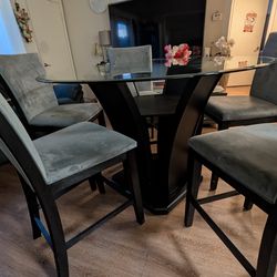 Five high chairs dining table