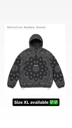 Supreme SS26’ week 14 Reflective Bandana Anorak Black XL