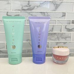 Tatcha Rice Wash, Matcha Cleanse, Kissu Mask