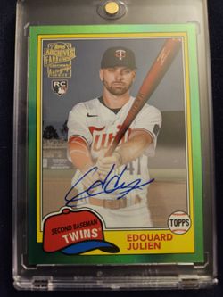Edouard Julien RC Auto 08/99 Green Foil Holo Topps Archives Fan Favorites Certified Auto Issue