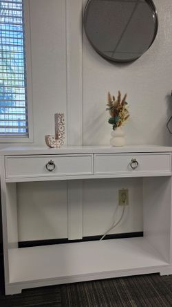 White Console Table with Two Drawers