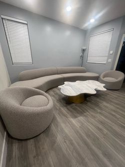 Curved Gray Sectional Sofa Set $50 Down No Credit Needed Financing