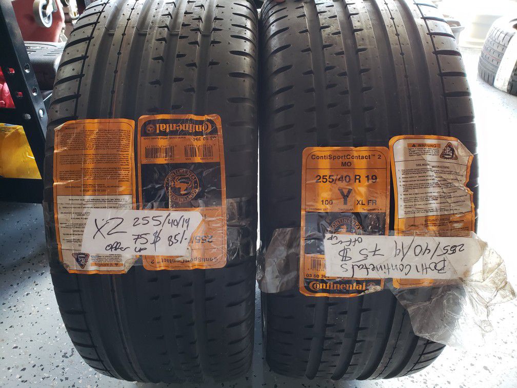 2 Continental Contisportcontact 2 255/40r/19 tires