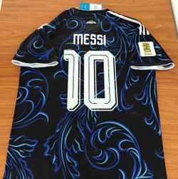 Messi #10 jerseys are available in all sizes.