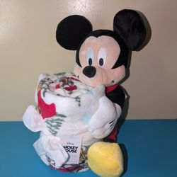 🩷 Disney Mickey Mouse Hugger Plushie and Comfy Throw (50x60) ✨💝