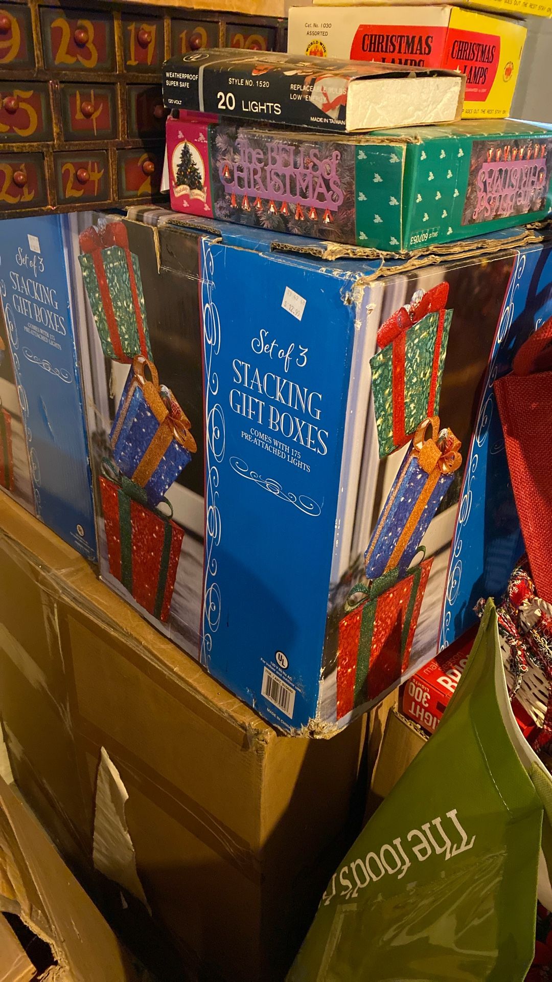 Christmas Presents Stacking Gift Boxes Light Up