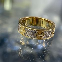 Cartier  “style” Love Ring With VVS Diamonds 