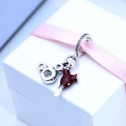 Genuine PANDORA Disney Minnie Ice-cream & Donut Double-dangle Charm W/Pouch